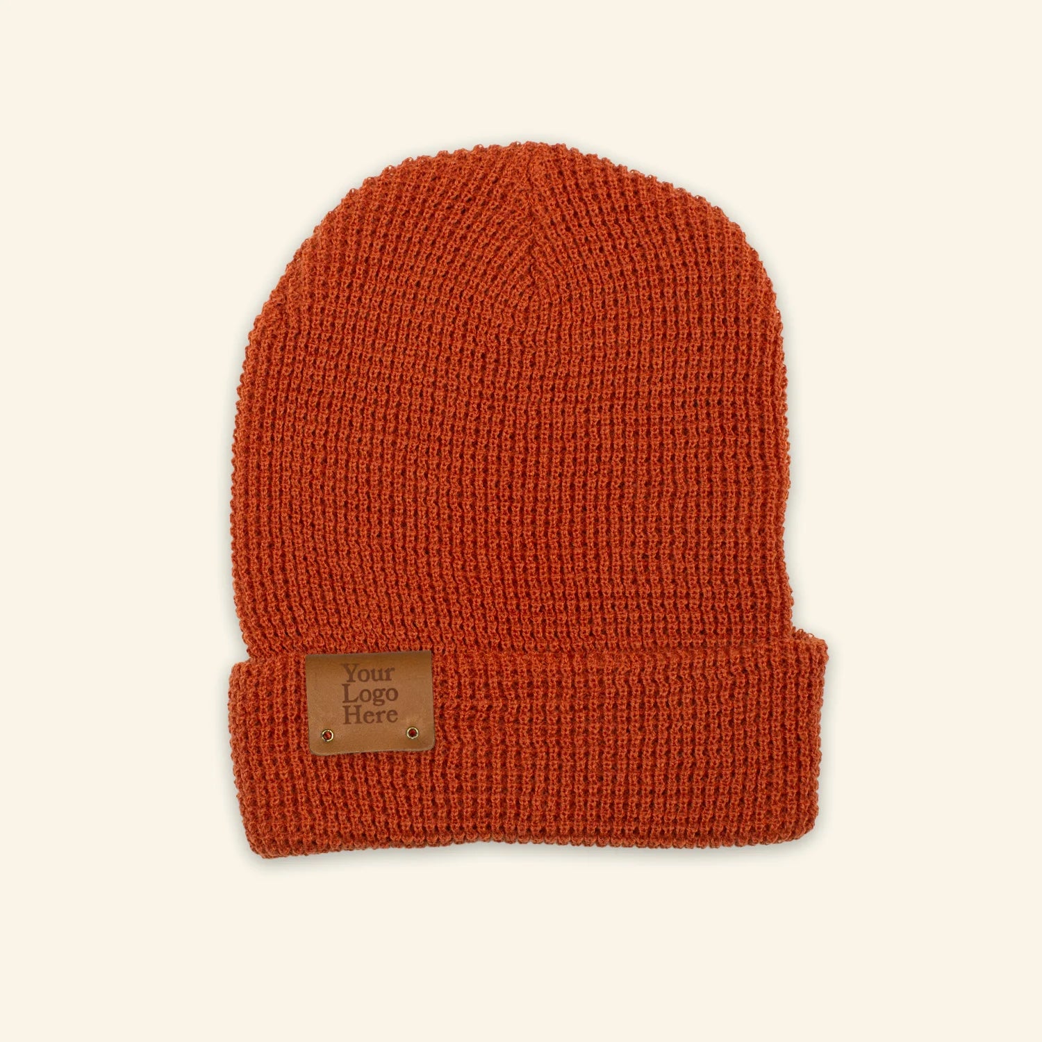 Leather Patch Beanies (Riveted foldover patch) Add your