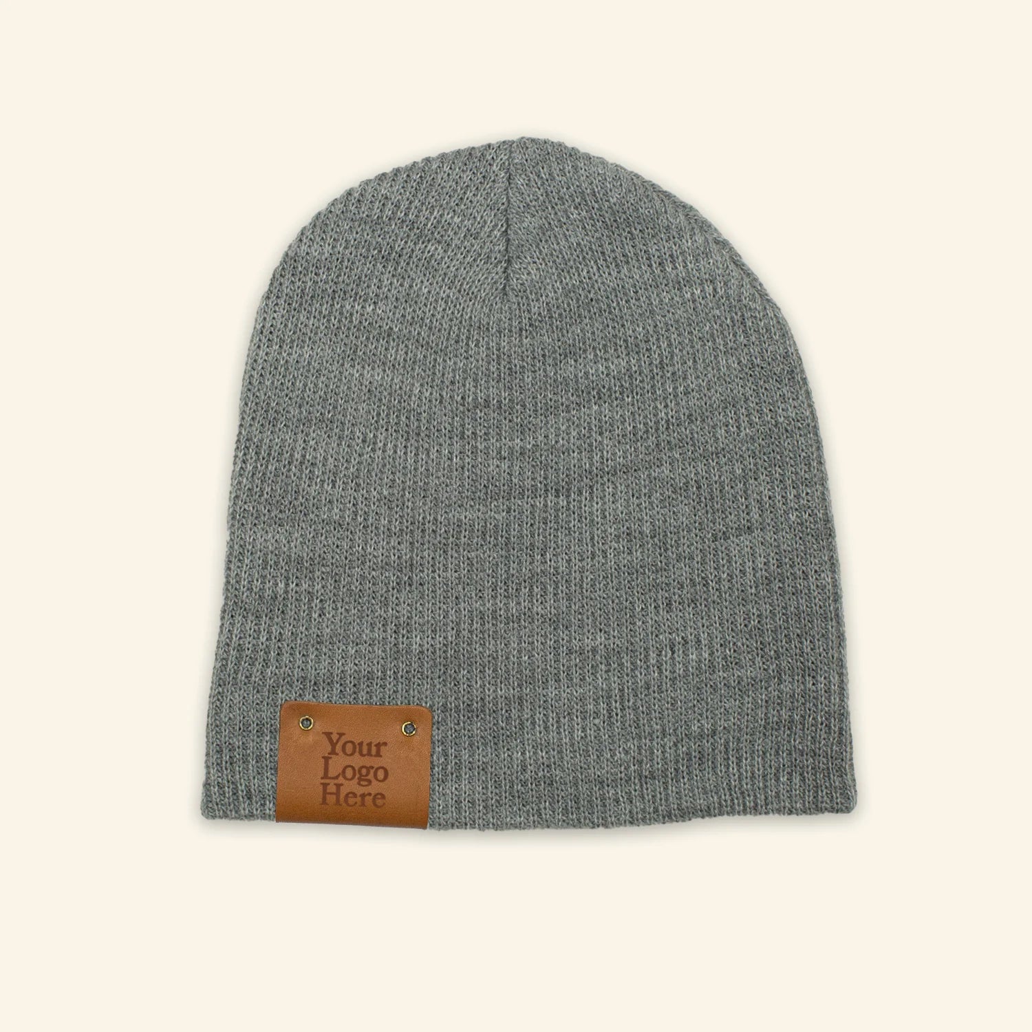 Leather Patch Beanies (Riveted foldover patch) Add your