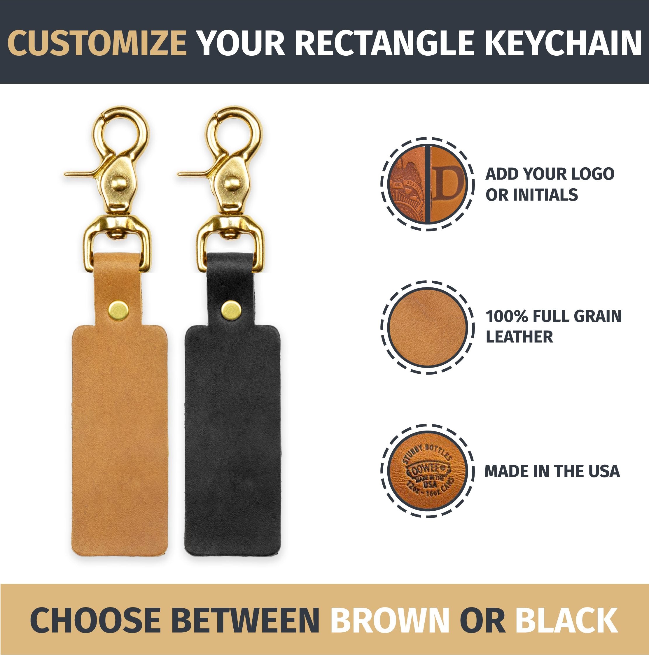 Custom Leather Rectangle Keychain – Oowee Products