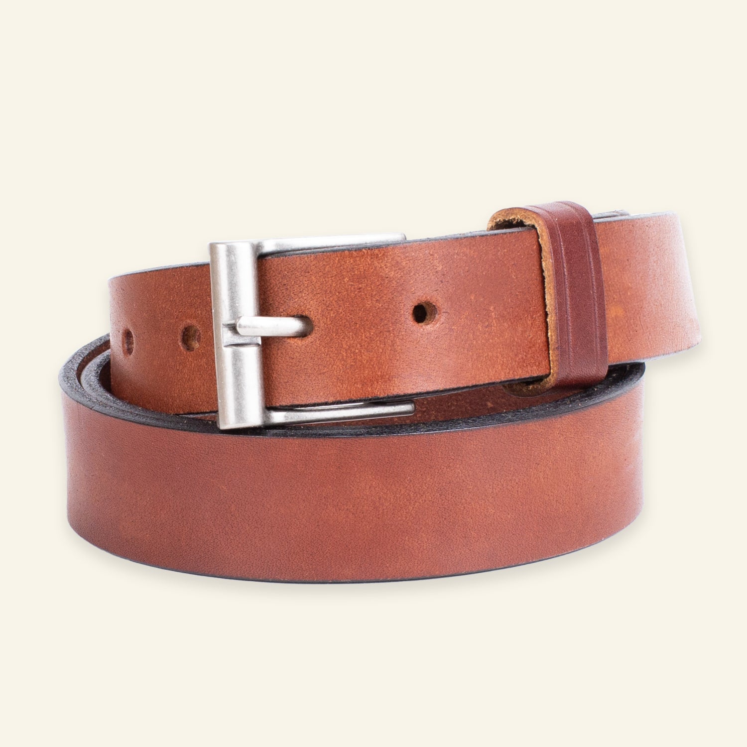 Full-Grain Leather Belt-1.25-Inch wide- Dress belt Chestnut