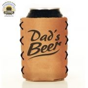 dad's beer leather can cooler