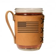 american flag wide mouth leather mason jar sleeve