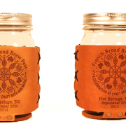 event custom branded leather mason jar sleeves