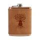 8 oz Copper Plated Stainless Flask with Leather Wrap: Guitar Tree