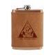 8 oz Copper Plated Stainless Flask with Leather Wrap: Big Adventure