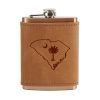 8 oz Copper Plated Stainless Flask with Leather Wrap: SC Palmetto