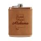8 oz Copper Plated Stainless Flask with Leather Wrap: Sweet Home AL