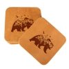Square Coaster Set of 4 with Strap: Mountain Bear