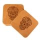 Square Coaster Set of 4 with Strap: Candy Skull
