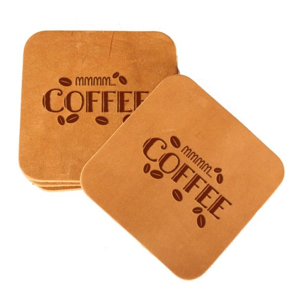 Square Coaster Set of 4 with Strap: Mmm...Coffee