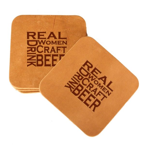 Square Coaster Set of 4 with Strap: Real Women...Beer