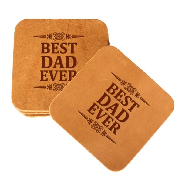 Square Coaster Set of 4 with Strap: Best Dad Ever