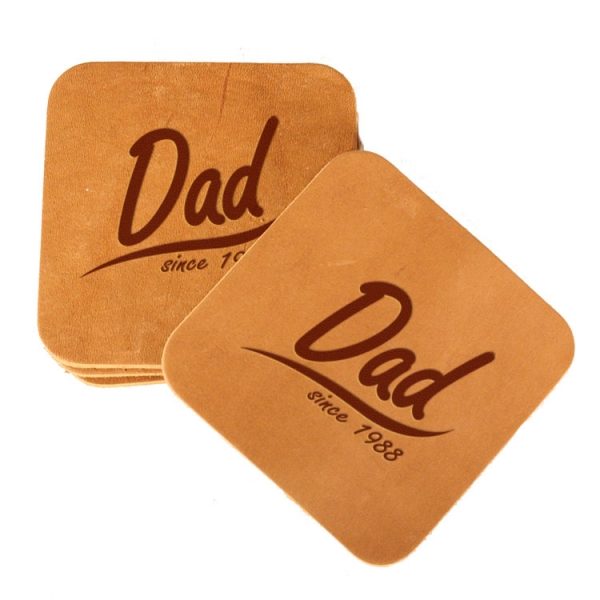 Square Coaster Set of 4 with Strap: Dad Since