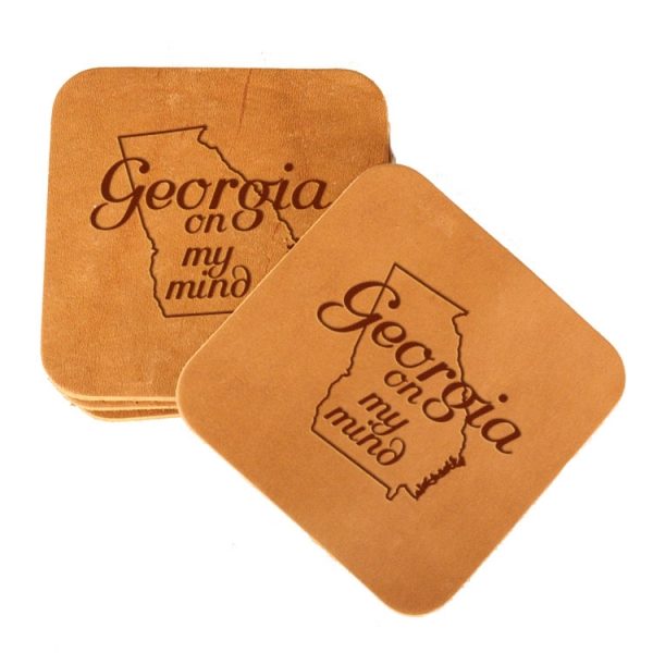 Square Coaster Set of 4 with Strap: GA on my Mind