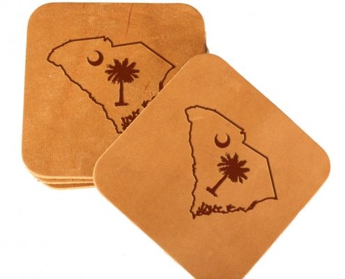 Hometown Love Leather Square Coaster Set