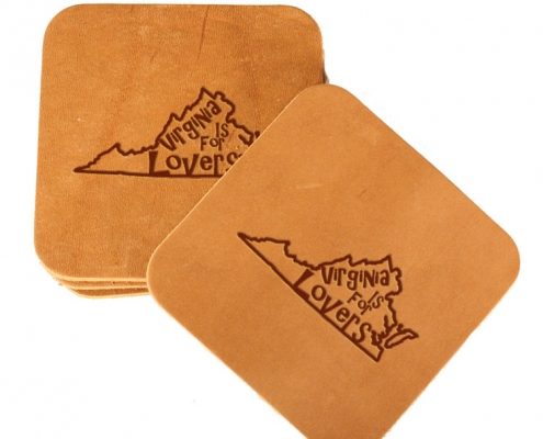 Hometown Love Leather Square Coaster Set