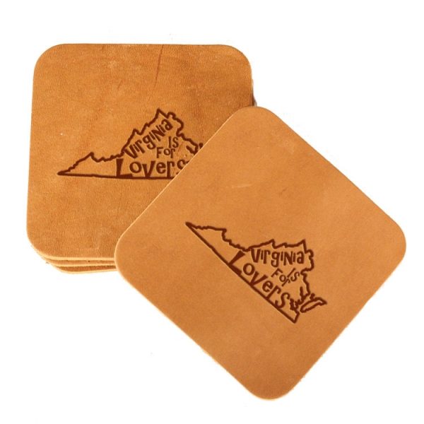 Square Coaster Set of 4 with Strap: VA is for Lovers