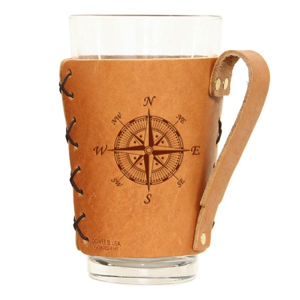 Pint Holder with Handle: Compass Rose