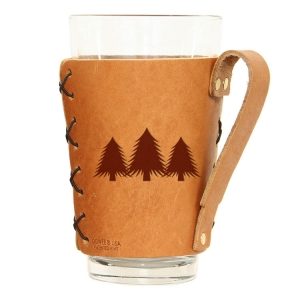 Pint Holder with Handle: Pine Trees