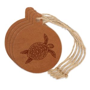 Round Ornament (Set of 4): Sea Turtle