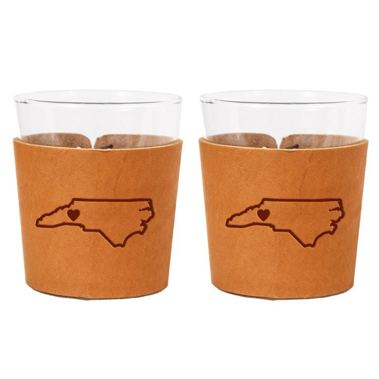 Pick-A-State Leather Highball-Glass Holders