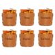 8-oz Copper Plated Flask with Wrap Set of 6