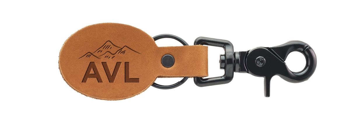 Virginia-Love Oval Leather Keychain
