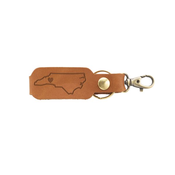 LOGO Leather Keychain: WNC Heart