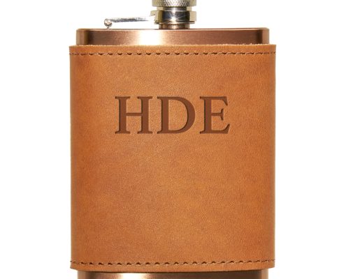 Personalized Leather Flask Wrap