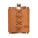 8 oz Copper Plated Stainless Flask with Leather Wrap: Custom