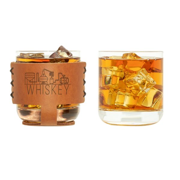 9oz Rocks Sleeve Set of 2 with Glasses: Whiskey