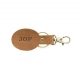 Personalized Oval Leather Keychain; Add Initials