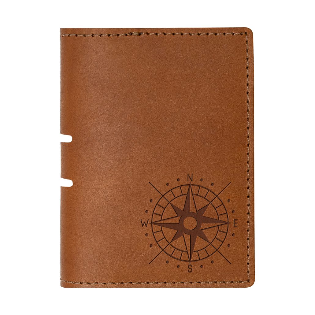 Leather Compass Passport Holder