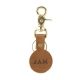 Personalized Round Leather Keychain; Add Initials