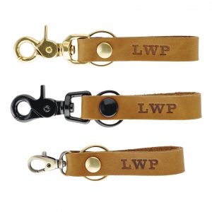 Personalized Slim Leather Keychain; Add Initials