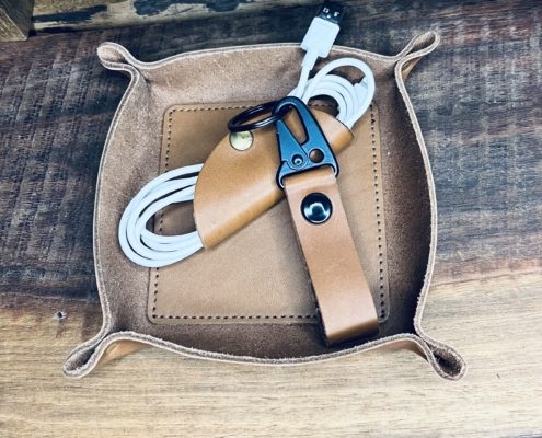 Riveted Leather Valet Tray: Hometown Love