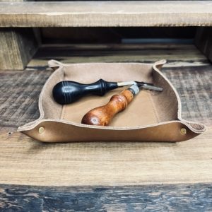 Riveted Leather Valet Tray: Custom