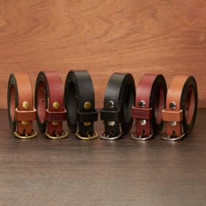 Personalized 1-Inch Leather Belt, Choose Options
