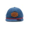 Leather Patch Hat; Blue with Red; Pick Your Logo