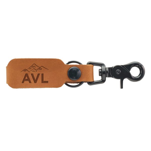 AVL MNT'S Leather Keychain with Brass or Black Zinc Hardware