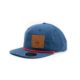Leather Patch Hat; Blue with Red; Pick Your Logo