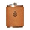 Navy Chief Flask; Leather; 8-oz Copper Plated Stainless Steel