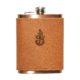 Navy Senior-Chief Flask; Leather; 8-oz Copper Plated Stainless Steel