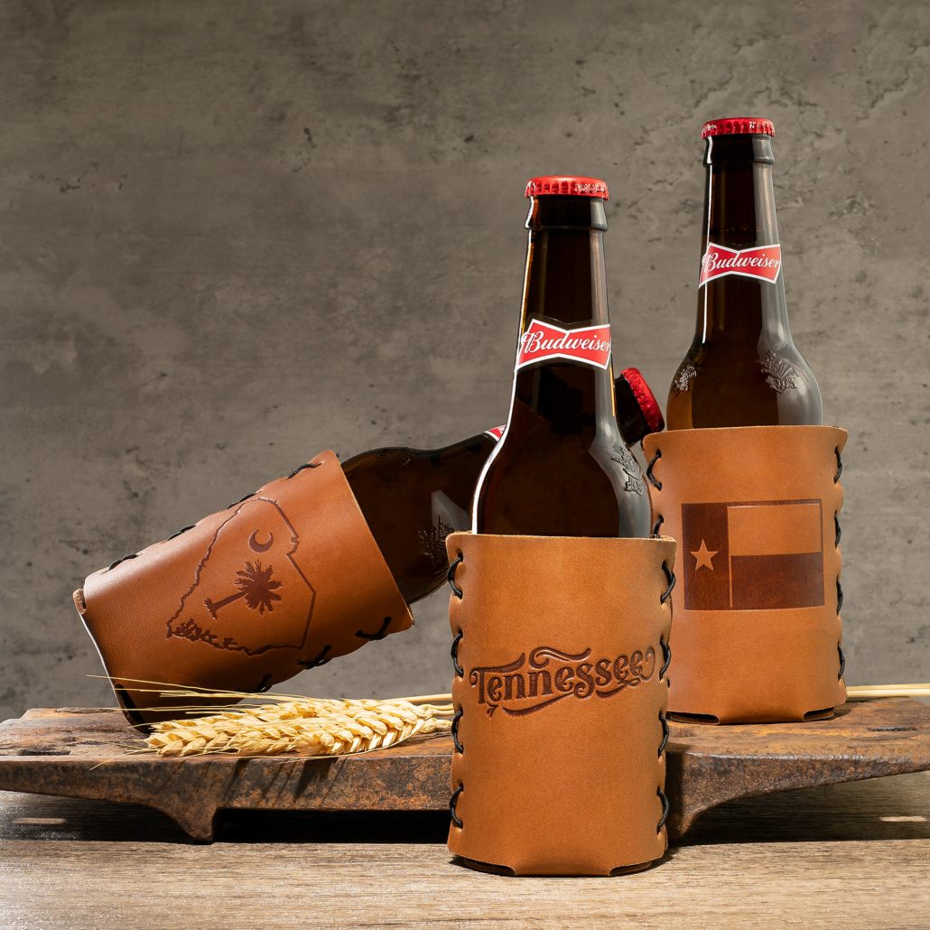 Pick-A-State Leather Bottle Holder