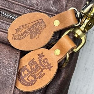 Custom Oval Leather Keychain