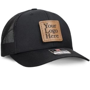 Custom Leather Patch on Richardson 112 Trucker Hat