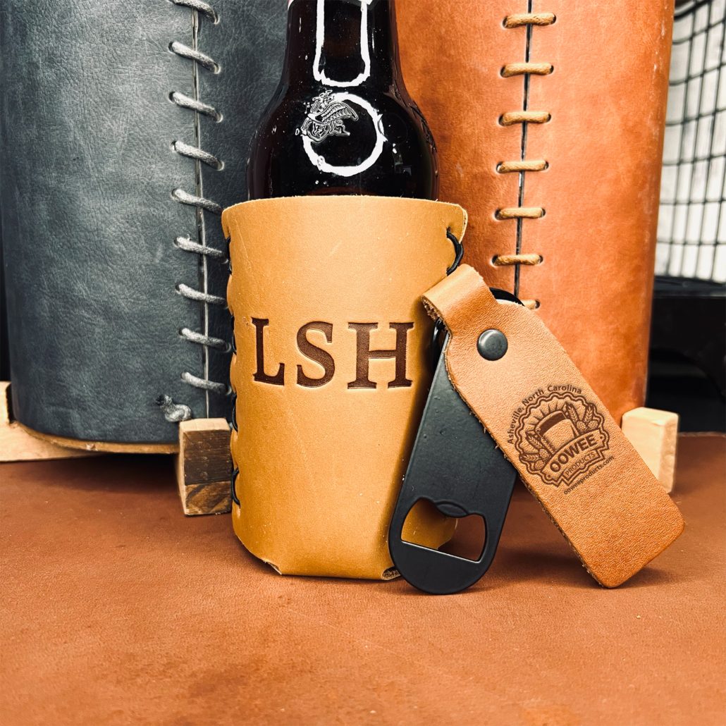Personalized Leather Bottle Holder - Oowee Products