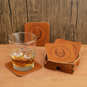Add Your Design Square Leather Coaster Sets