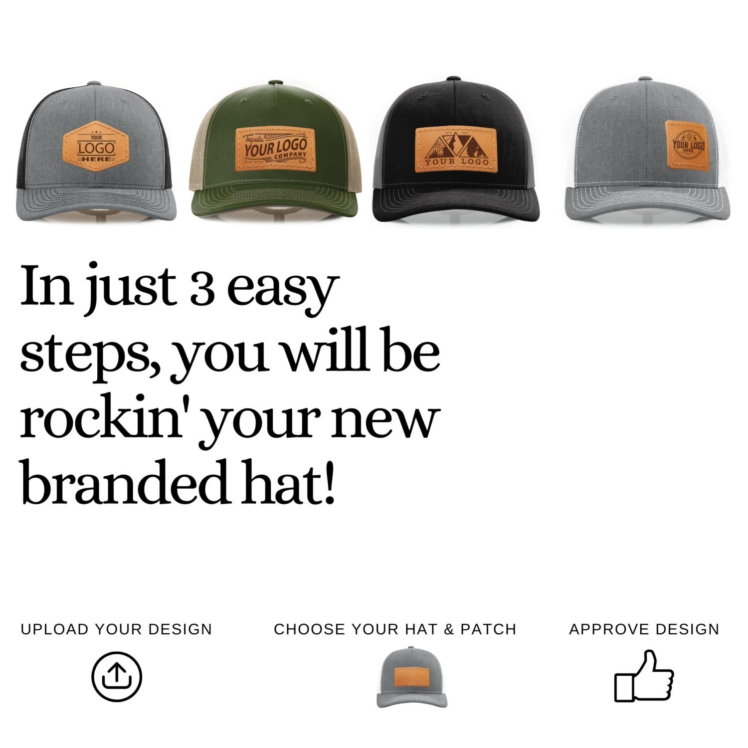 Custom Leather Patch Hats | Oowee Products | Asheville, NC