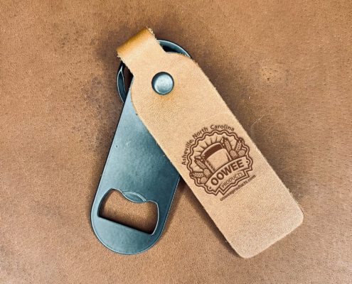 Bottle Opener Leather Keychain: Custom